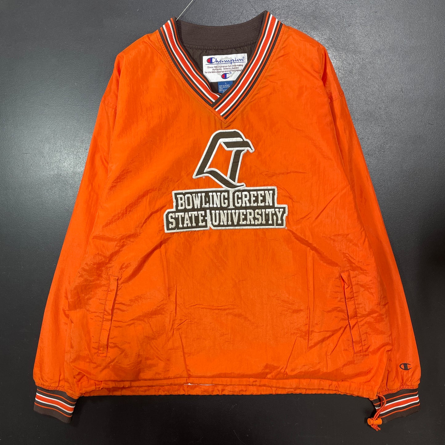 (L) 00' BOWLING GREEN STATE UNIVERSITY Vintage College Nylon Pullover Jacket / A1438N