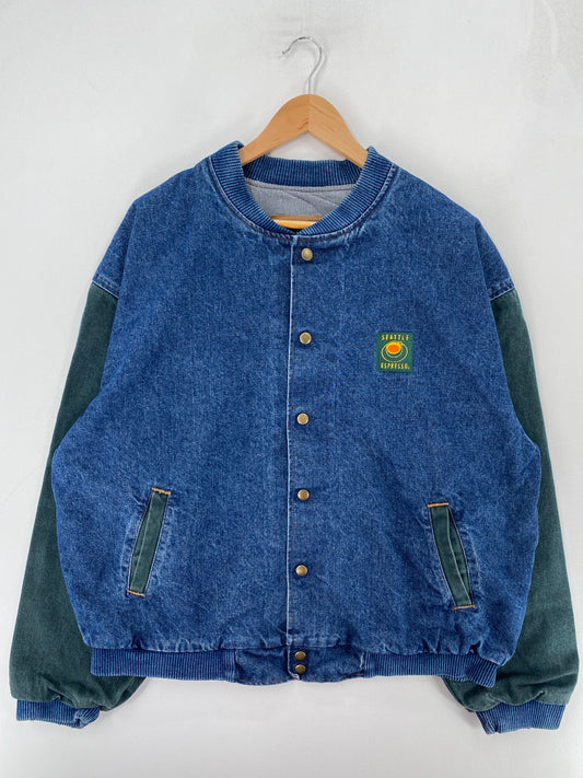 90's SEATTLE ESPRESSO Made in USA Size L Vintage Denim Jacket / F6812J