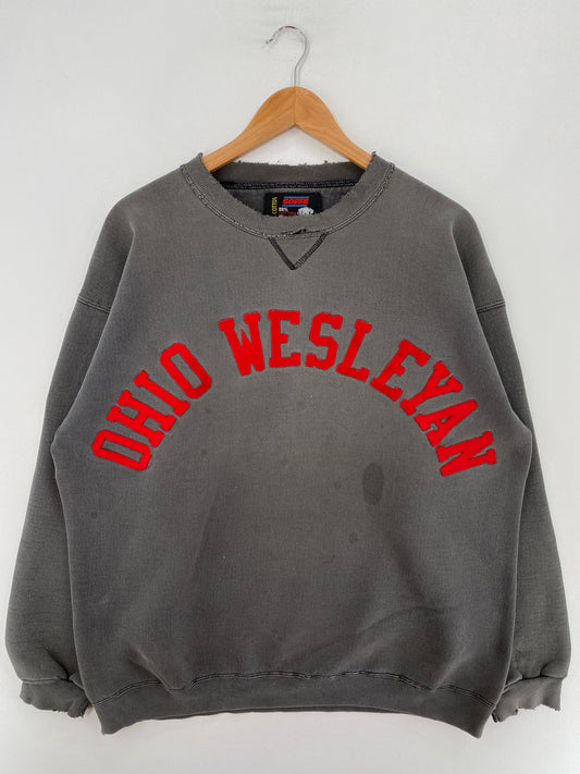 90's OHIO WESLEYAN Made in USA Size L Vintage College Sweat-Shirt / F9214S