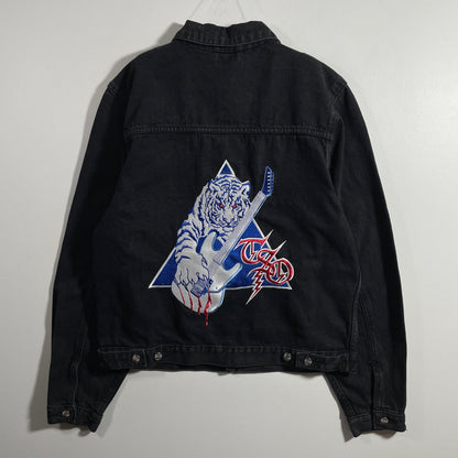 (Approx.M) 90’s TSO Rock Band Black Denim Jacket / A1322J