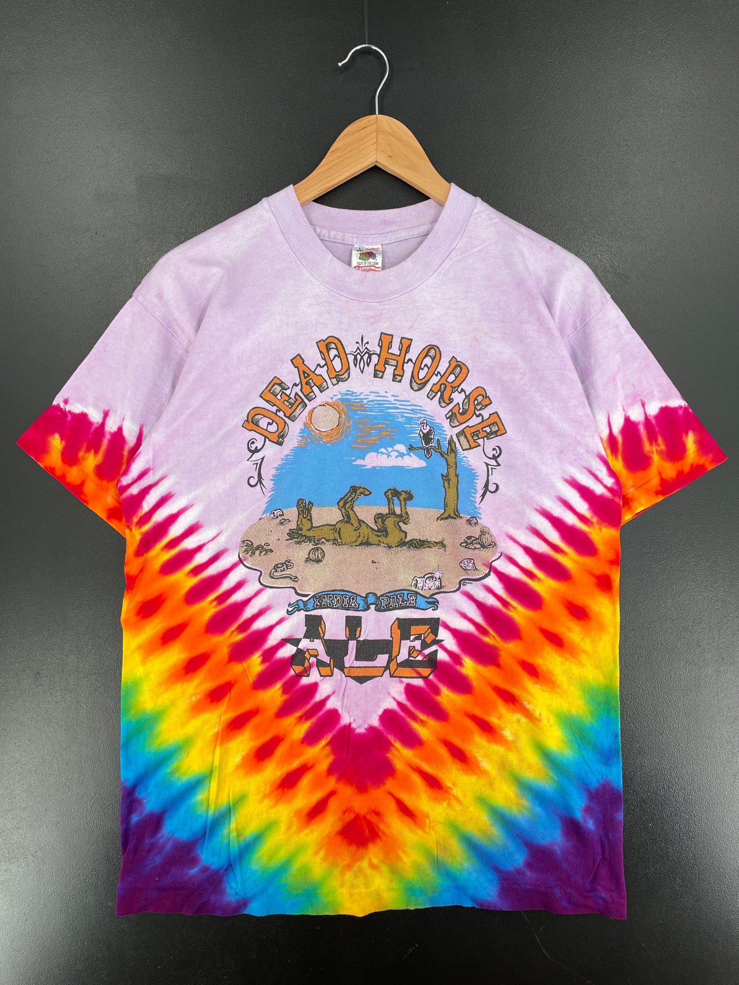 90's INDIA PALE ALE Made in USA Size L Tie-Dye T-Shirt / F2426T