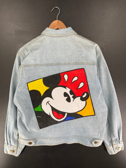 90's DISNEY MICKEY AND FRIENDS Size M Denim Jacket / G578J