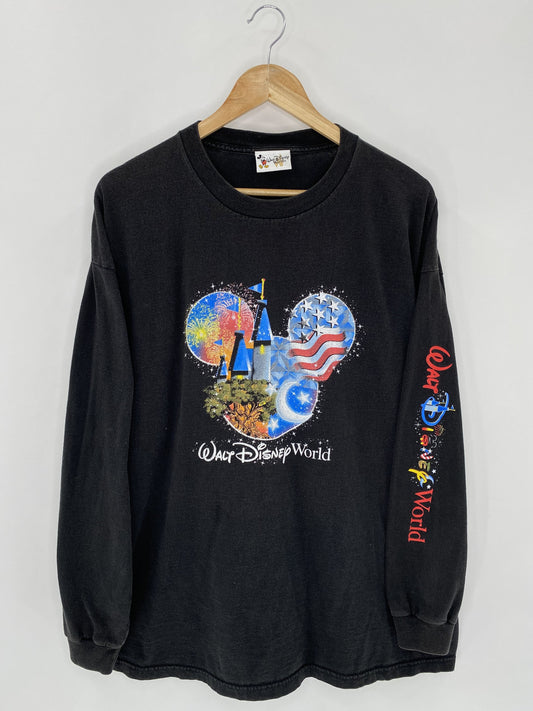 00' DISNEY WALT DISNEY WORLD Size XXL Vintage Long Sleeve T - Shirts / F6829T