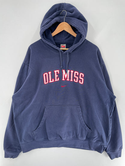 00' NIKE x POLE MISS Size XL Vintage College Hoodie Sweat-Shirt / F4966S