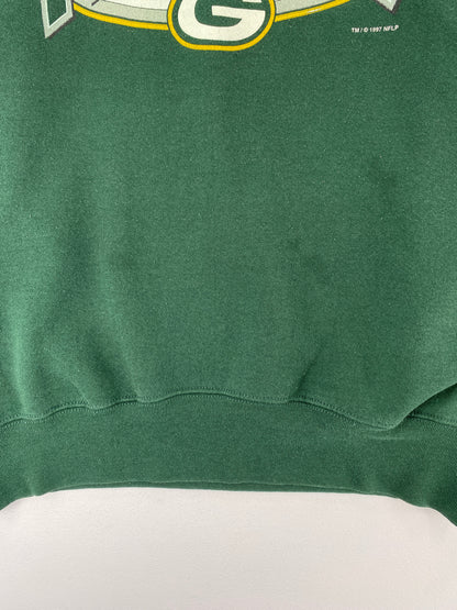 1997 PRO PLAYER x GREEN BAY PACKERS Made in USA Size L Vintage NFL Sweat-Shirt / G6563S