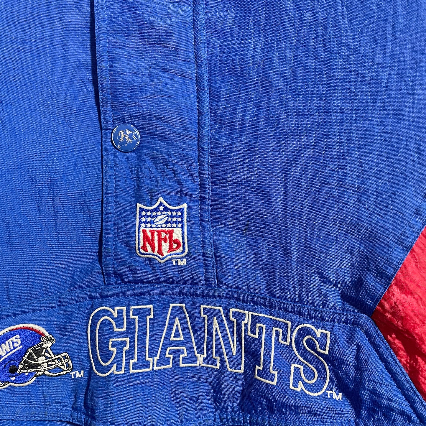 (M) 90's STARTER x NEW YORK GIANTS Vintage NFL Padded Nylon Jacket / A1366N