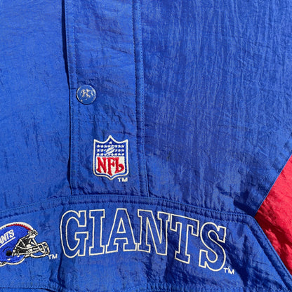 (M) 90's STARTER x NEW YORK GIANTS Vintage NFL Padded Nylon Jacket / A1366N