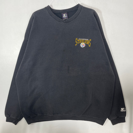 (XXL) 90's STARTER x PITTSBURGH STEELERS Vintage NFL Sweatshirt / A1468S
