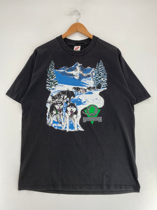 90’s ALASKA Made in USA Size XL Vintage Animal T-Shirt / G3043T