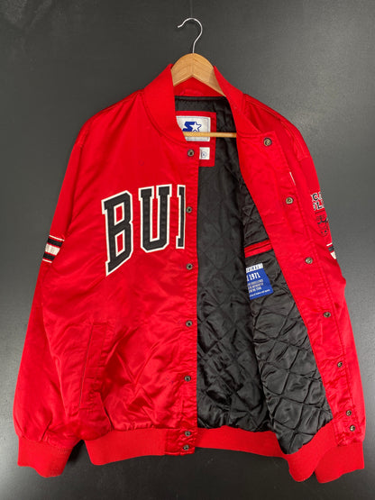 90’s STARTER x CHICAGO BULLS Size XL Vintage NBA Nylon Jacket / F3537N