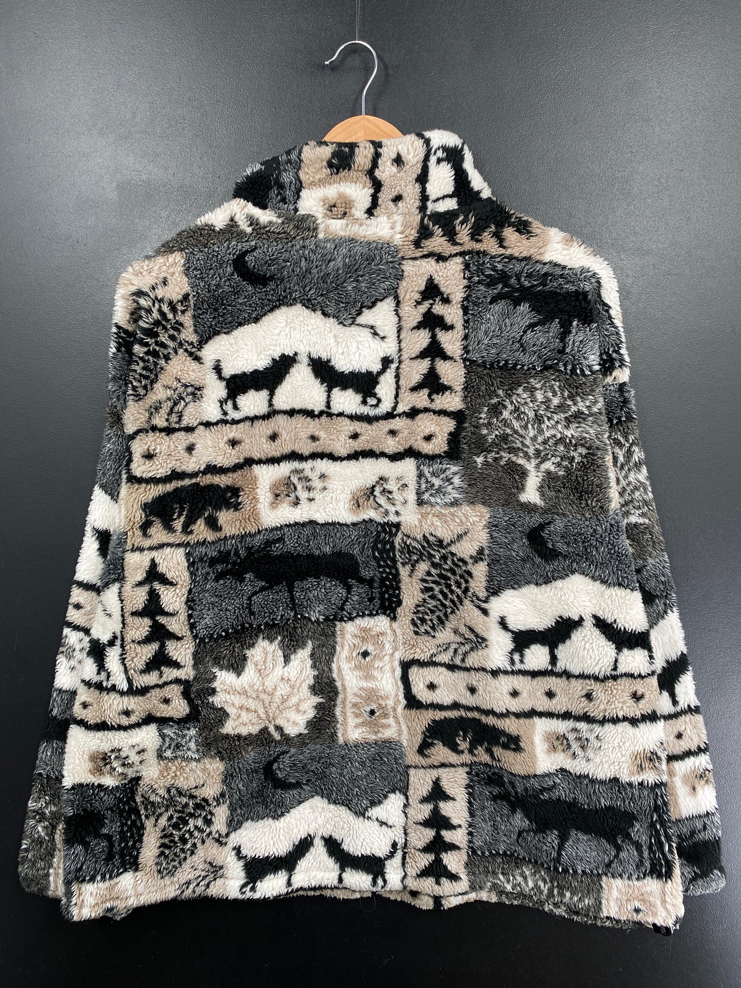 90's BLACK MOUNTAIN WOLVES Size L Vintage Fleece Jacket / G6115F