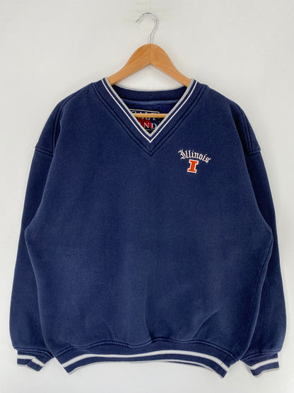 90’s ILLINOIS Size L College Sweat-shirt / F9346S