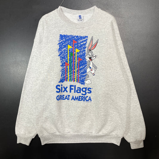 (XXL) 1995 SIX FLAGS LOONEY TUNES BUGS BUNNY Vintage Sweatshirt / A1451S