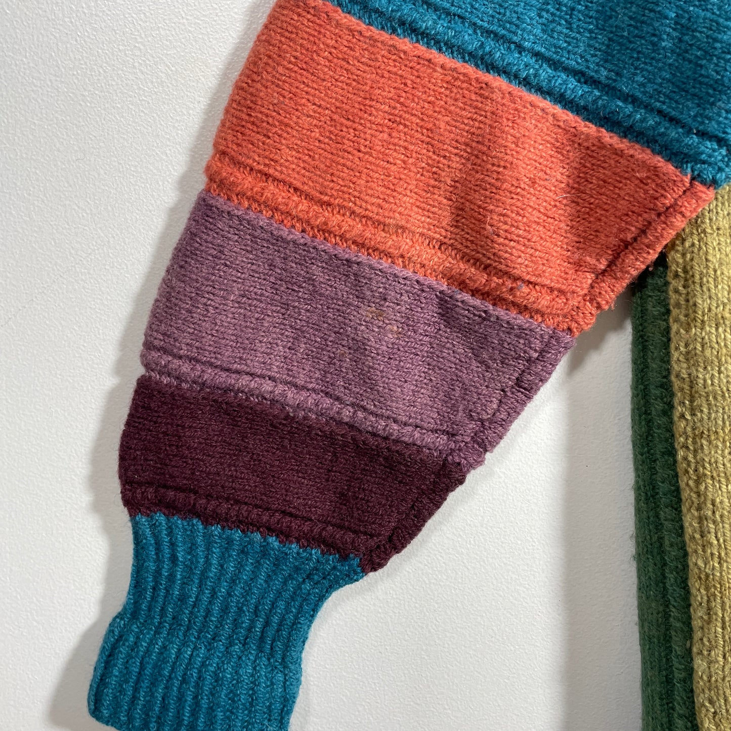 (Approx.Ladies.M) Vintage Multicolor Striped Wool Knit Sweater / A1260K