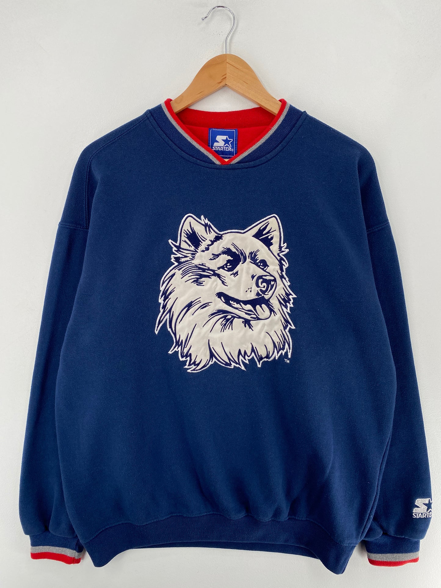 90's STARTER X UConn HUSKIES Size L Vintage College Sweat-shirt / F6216S