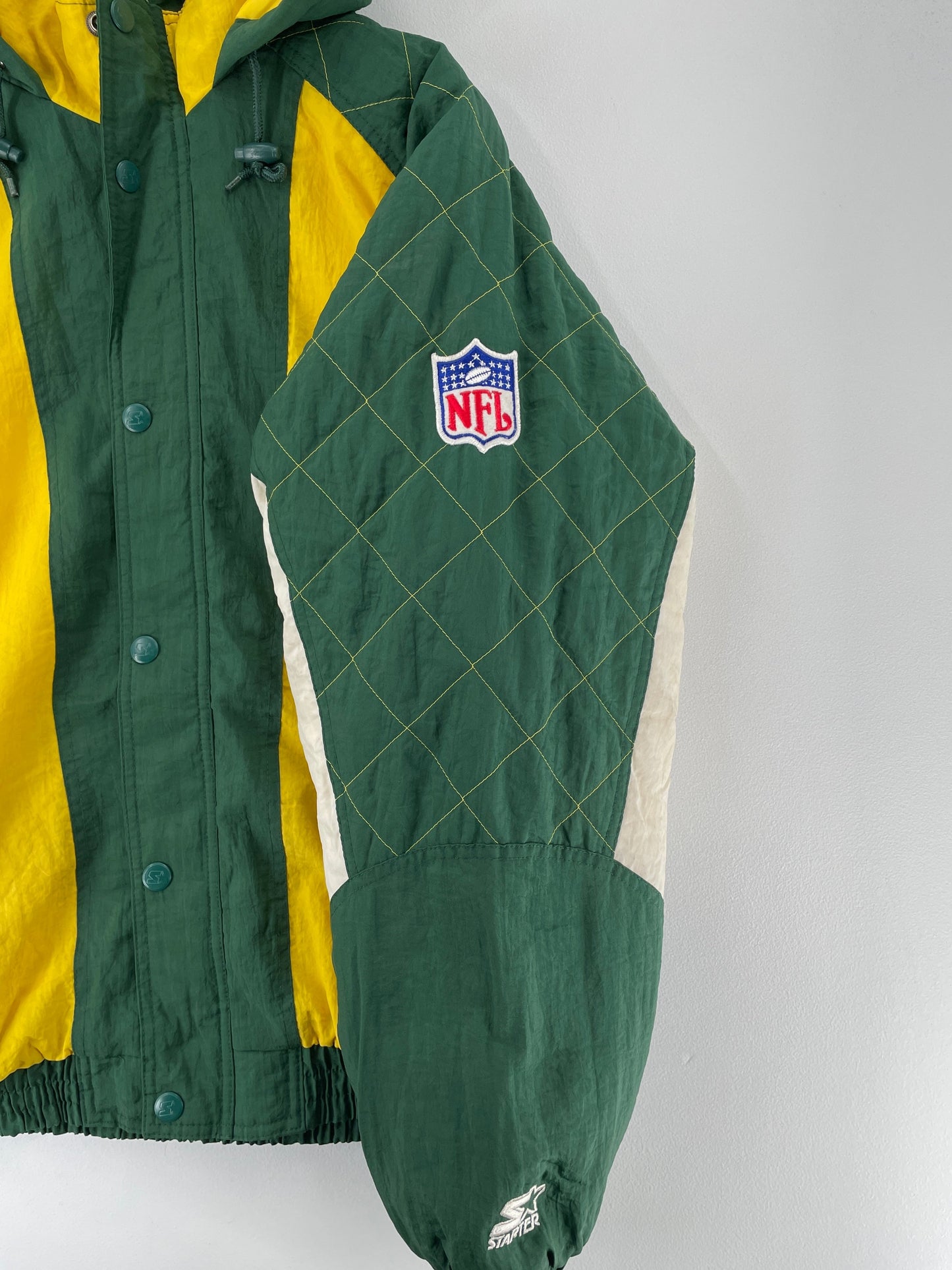 90's STARTER x GREEN BAY PACKERS Size L Vintage NFL Padded Nylon Jacket / F7101N