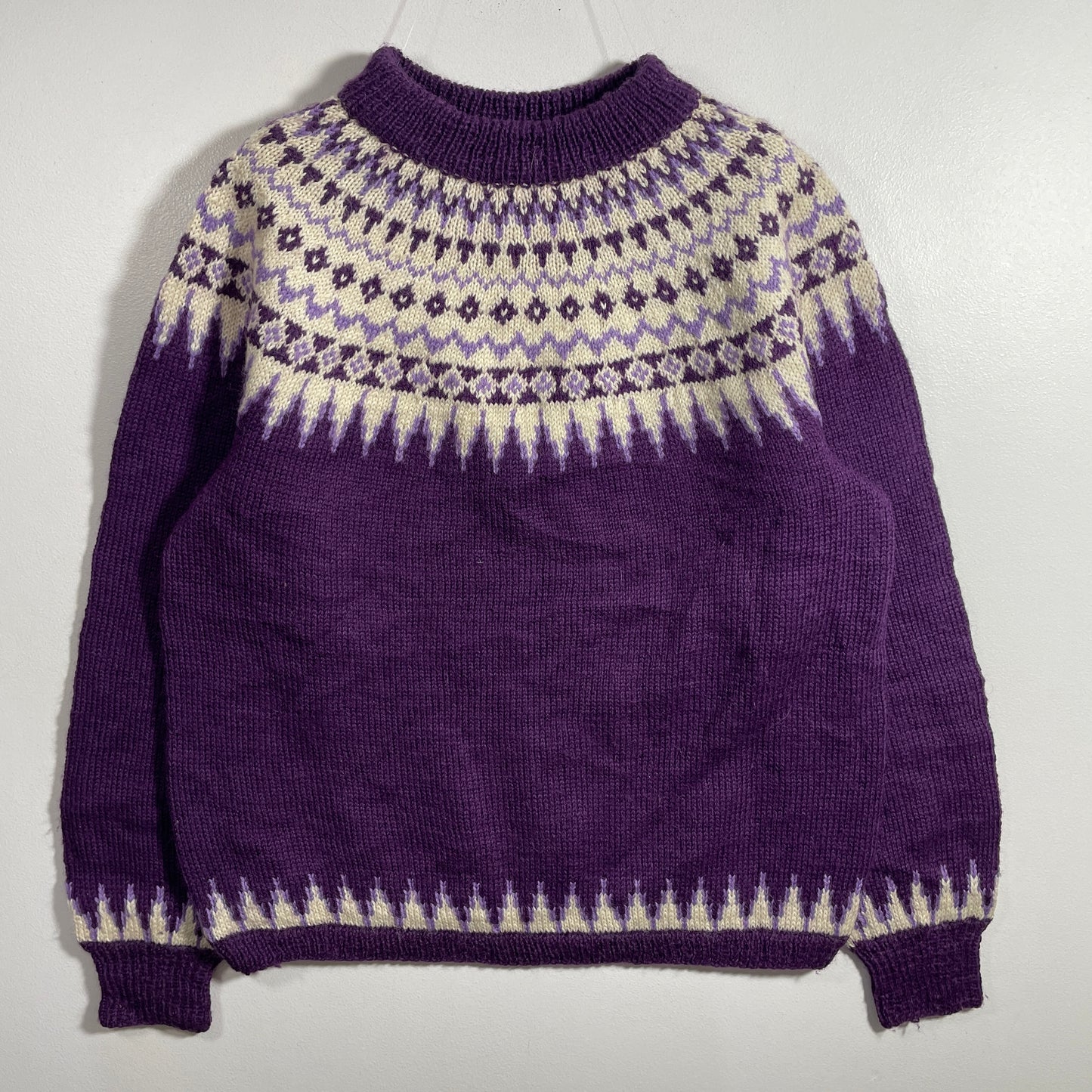 (Approx.M) Vintage Nordic Hand Knit Wool Sweater / A1262K