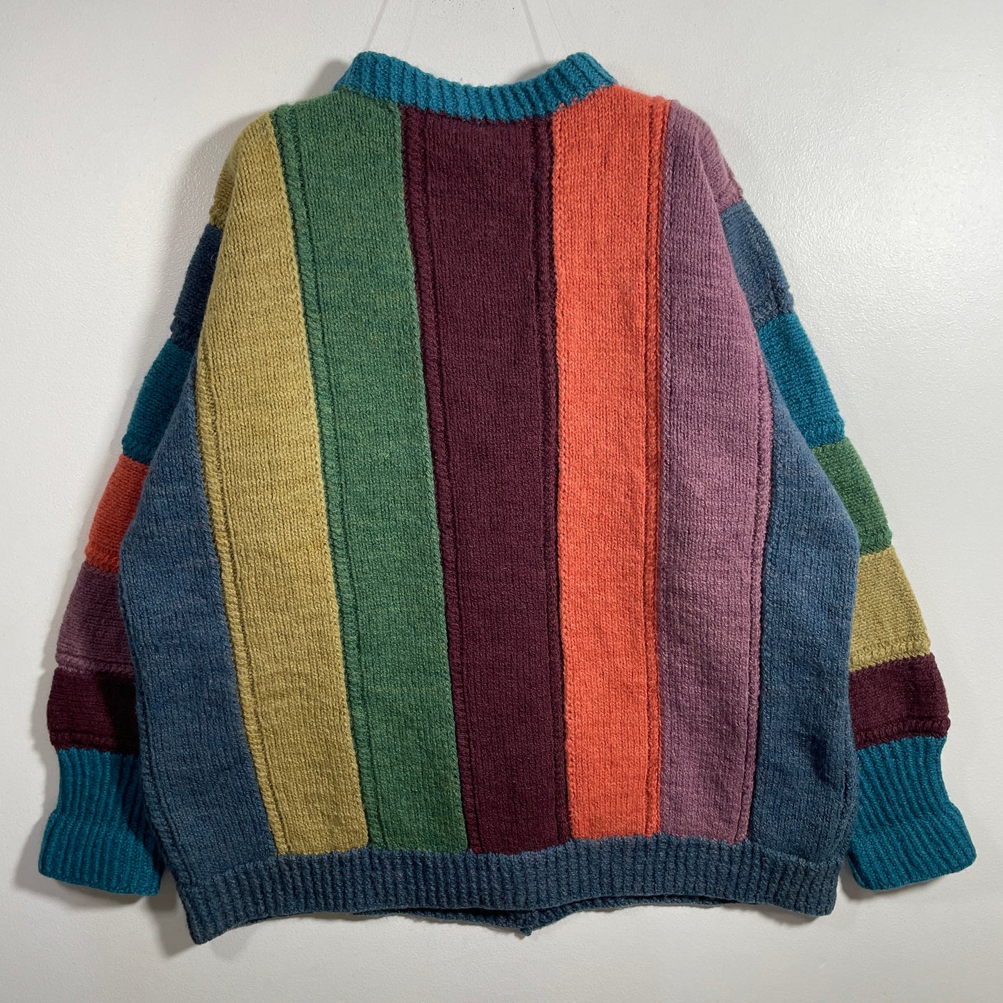 (Approx.Ladies.M) Vintage Multicolor Striped Wool Knit Sweater / A1260K