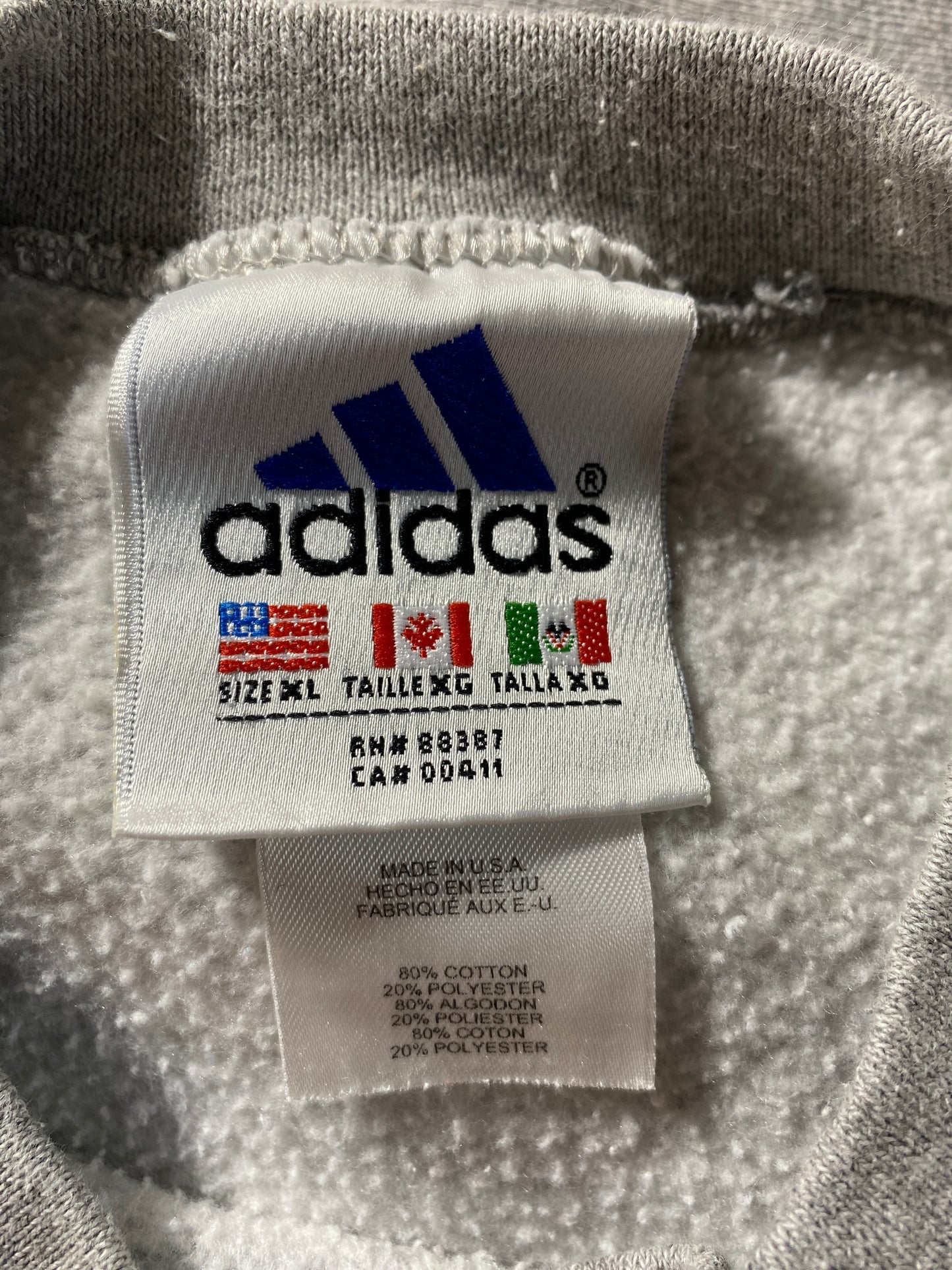90's ADIDAS x TENNESSEE Made in USA Size XL Vintage College Sweat-Shirt / F3906S