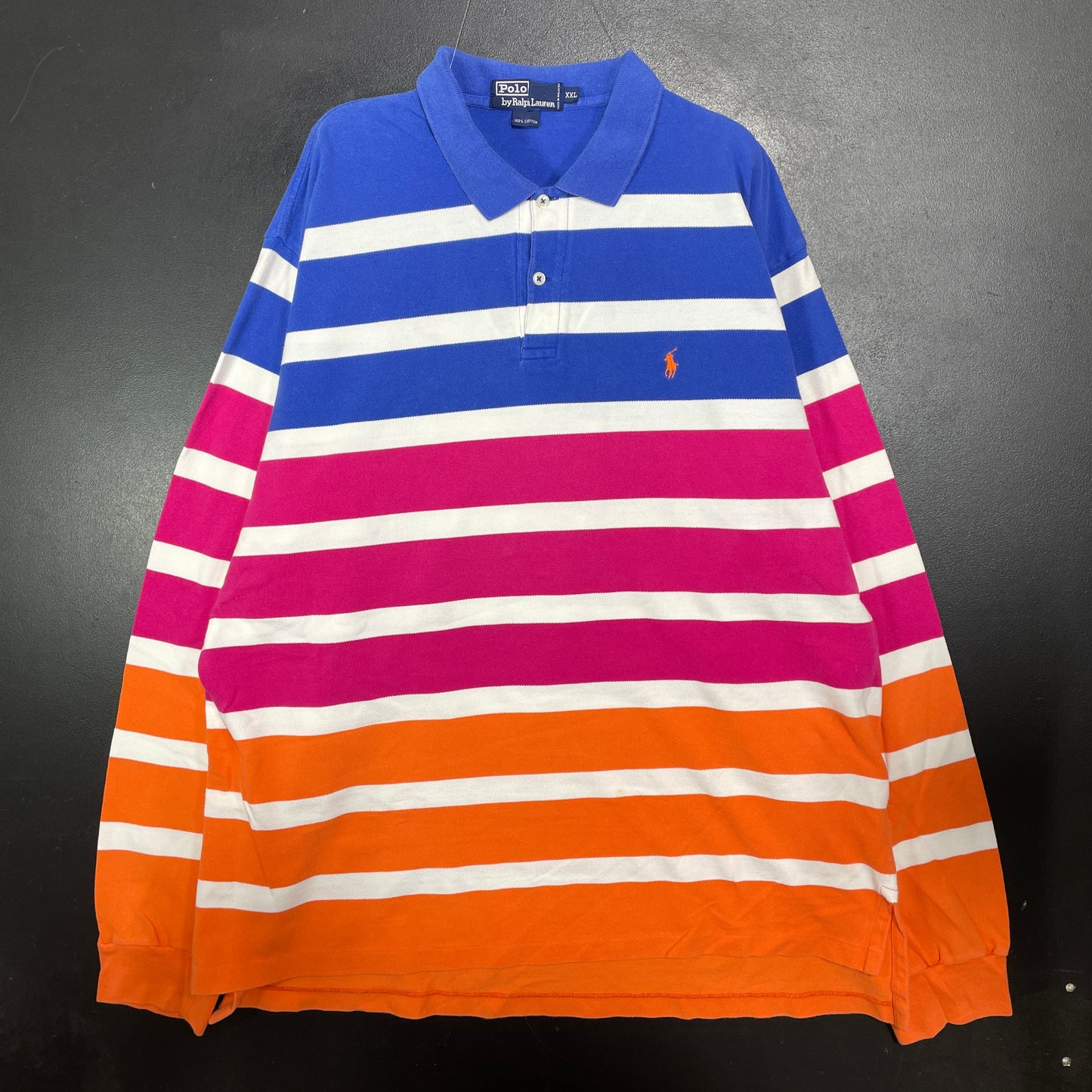 (XXL) 90’s POLO RALPH LAUREN Vintage Long Sleeve Polo-Shirt / A1541R