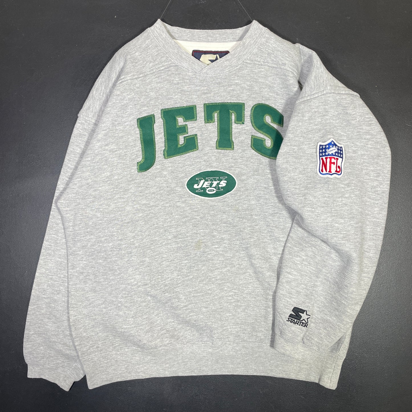 (L) 90's STARTER X NEW YORK JETS Vintage NFL Sweat-Shirt / A0730S