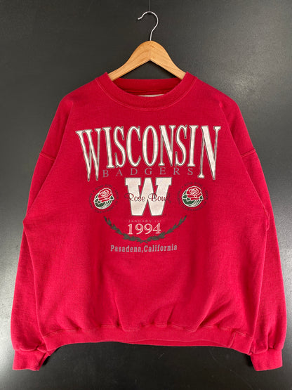 90's WISCONSIN BADGERS Made in USA Size L Vintage College Sweat-Shirt / F5239S