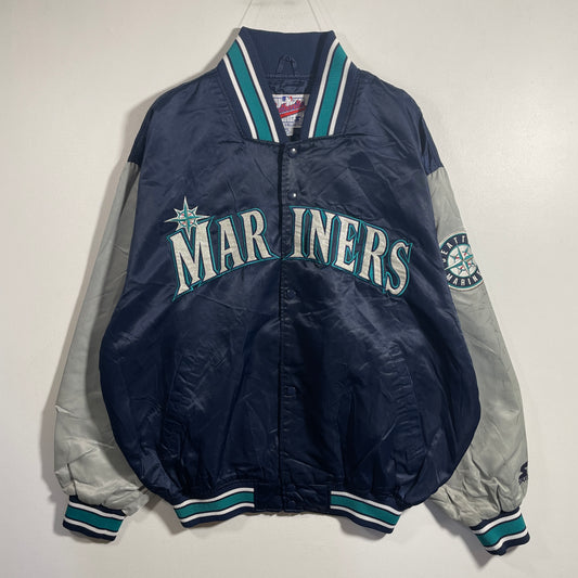(XL) 90's STARTER x SEATTLE MARINERS Vintage MLB Nylon Jacket / A1208N