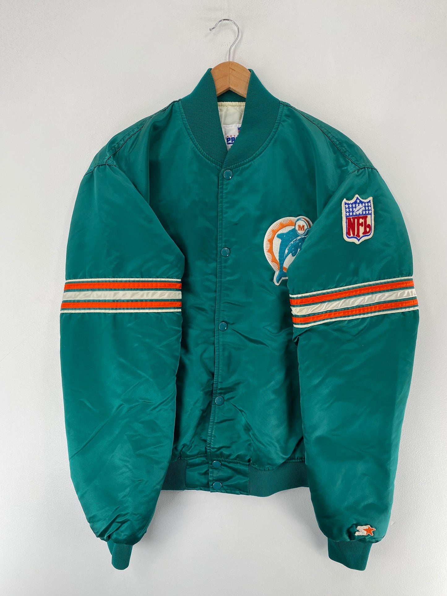 90's STARTER x MIAMI DOLPHINS Made in USA Size L Vintage NFL Nylon Jacket / F6228N