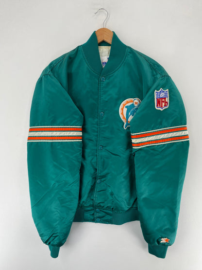 90's STARTER x MIAMI DOLPHINS Made in USA Size L Vintage NFL Nylon Jacket / F6228N