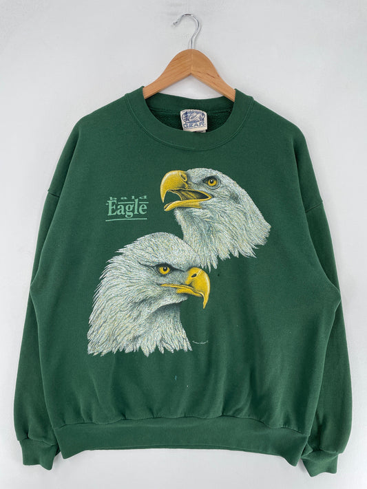 90's BALD EAGLE Made in USA Size XXL Vintage Animal Sweat-Shirt / G5853S