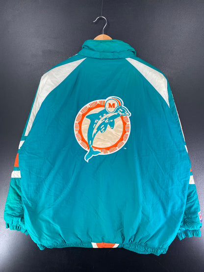.90’s STARTER x MIAMI DOLPHINS Size M NFL Padded Nylon Jacket / F3166N