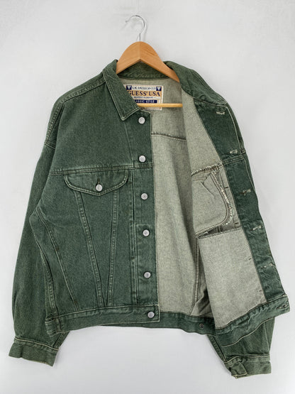 90's GUESS Made in USA Size XL Vintage Denim Jacket / F3867J