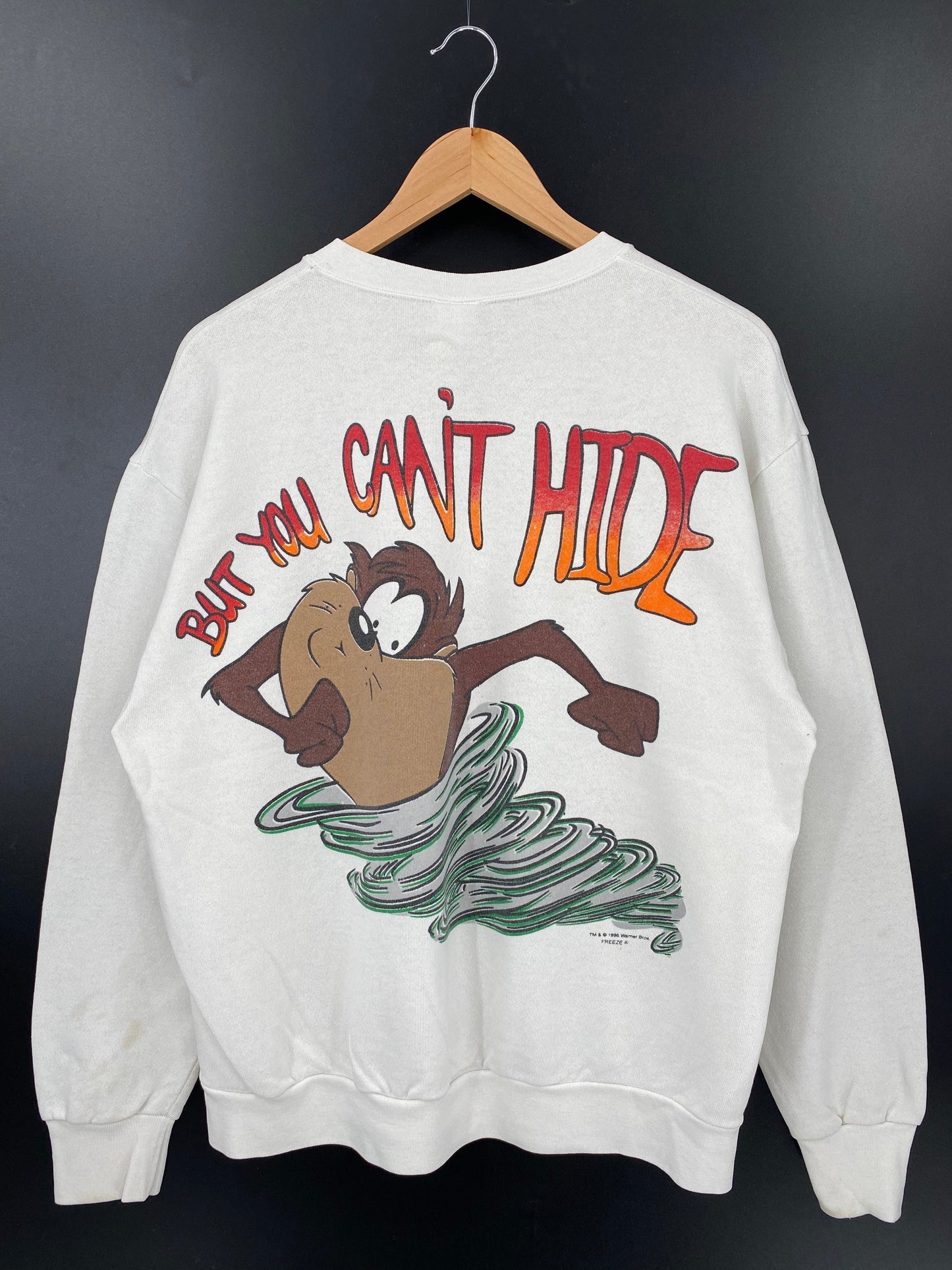 1996 LOONEY TUNES TAZ Made in USA Size XL Vintage Sweat-shirt / F6585S