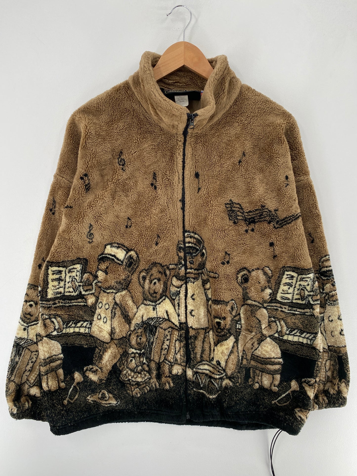 90's BEAR MARCHING BAND Size L Vintage Zip Up Fleece Jacket / F6567F