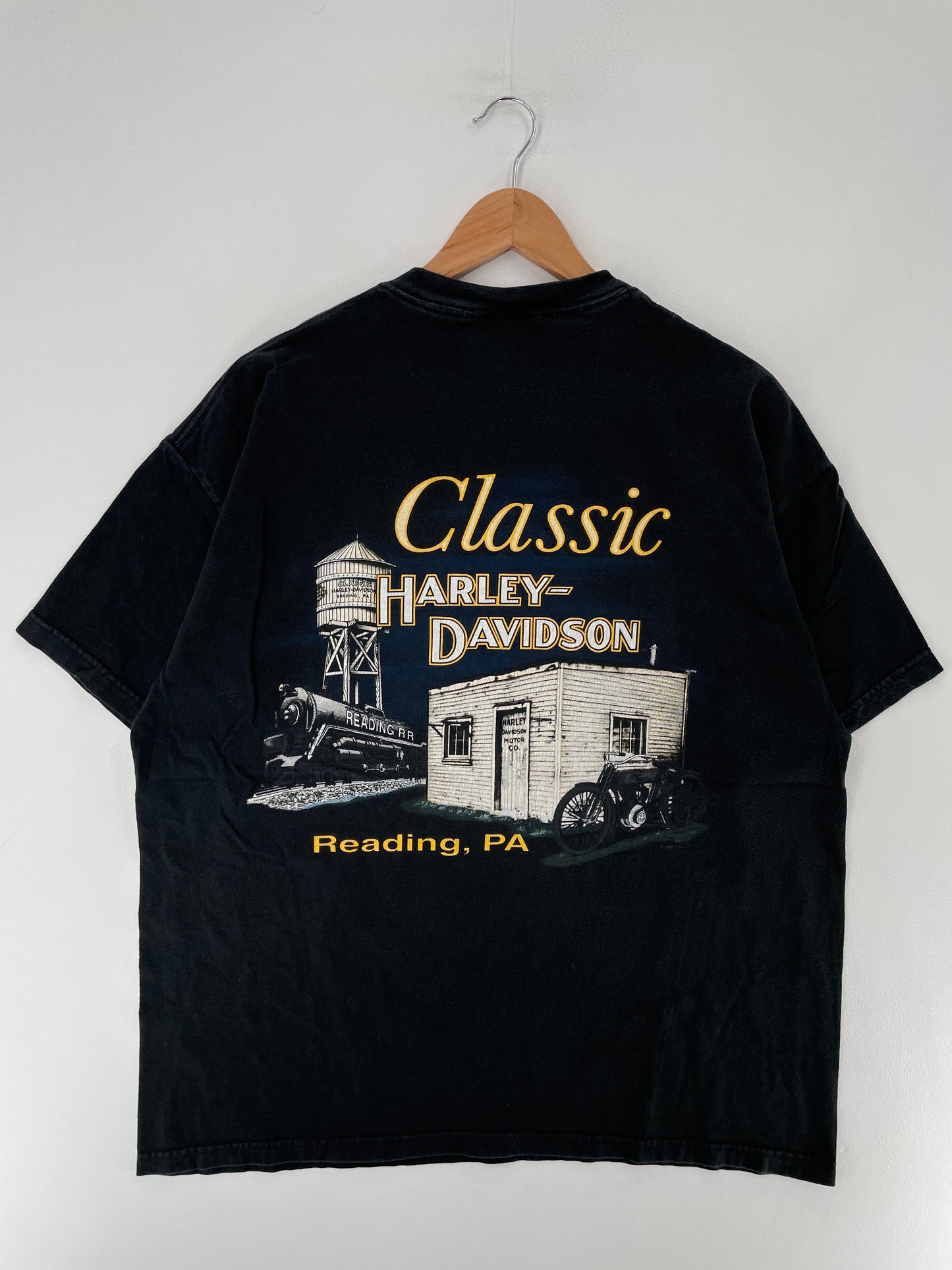 90's HARLEY DAVIDSON Made in USA Size XL Vintage Racing T-shirt / F2773T
