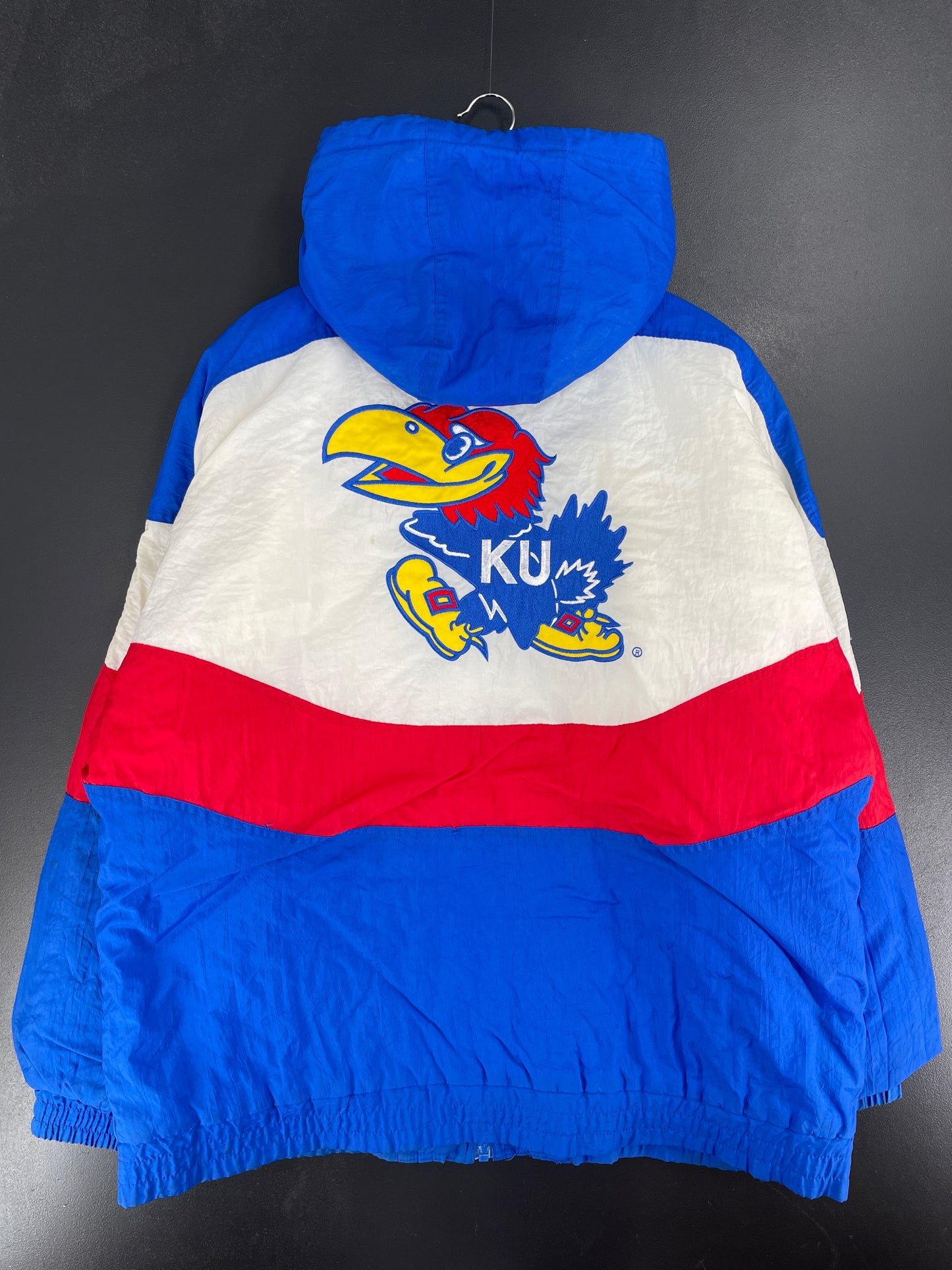 90’s UNIVERSITY OF KANSAS Size XL College Padded Nylon Jacket / F3463N