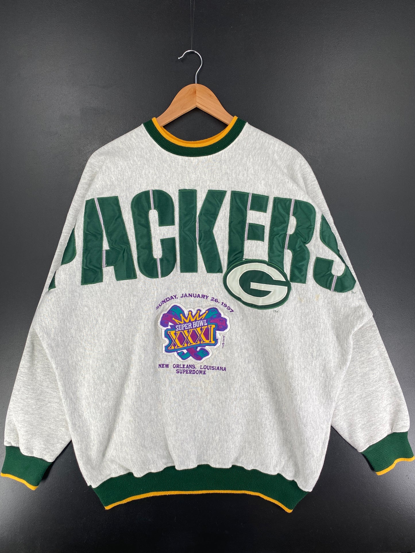 90's GREEN BAY PACKERS Made in USA Size XXL Vintage NFL Sweat-Shirt / F999S