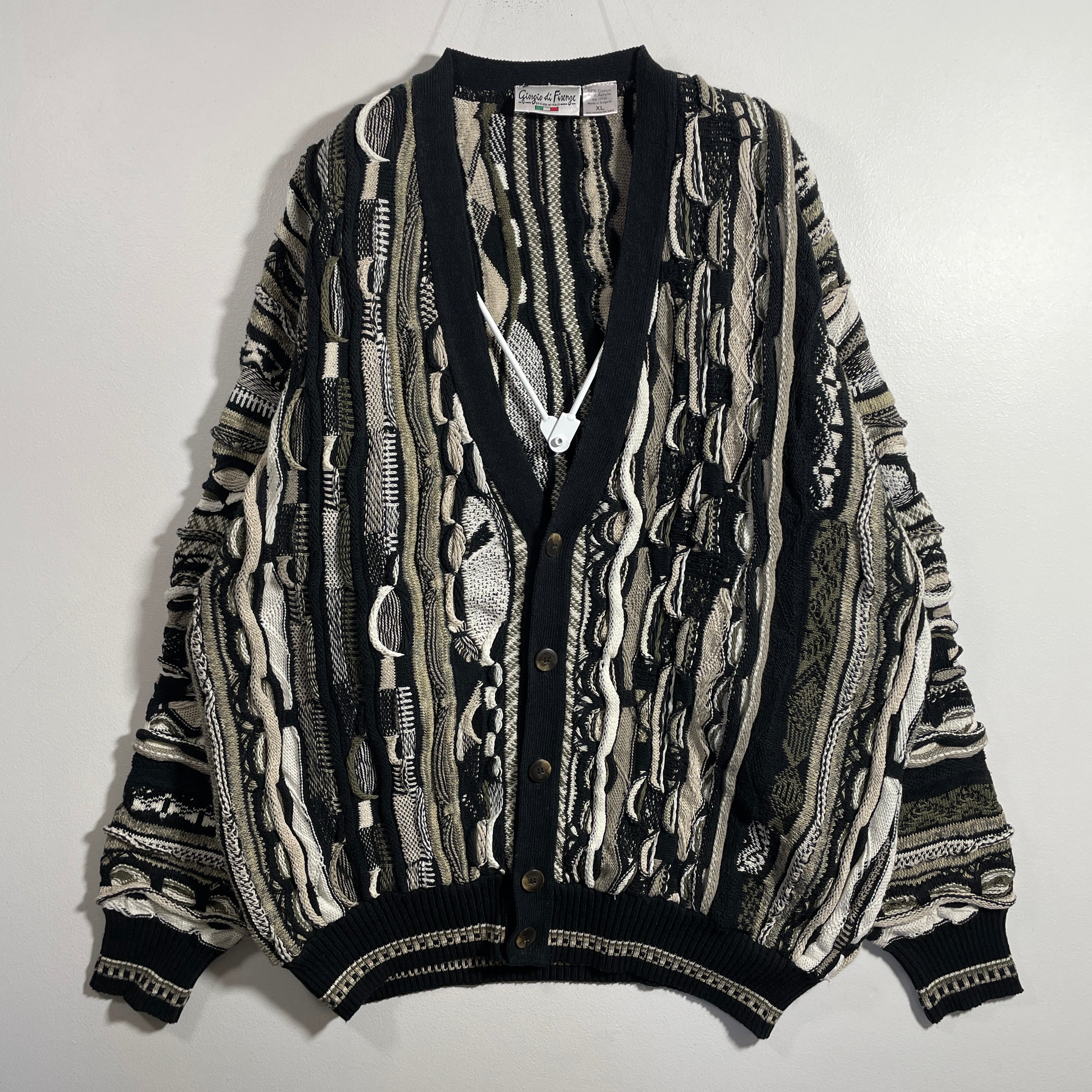 【Vintage】COOGI 3D KNIT CARDIGAN Vintage Coogi Cardigan Sweater Colorful 3D Knit XL | eBay