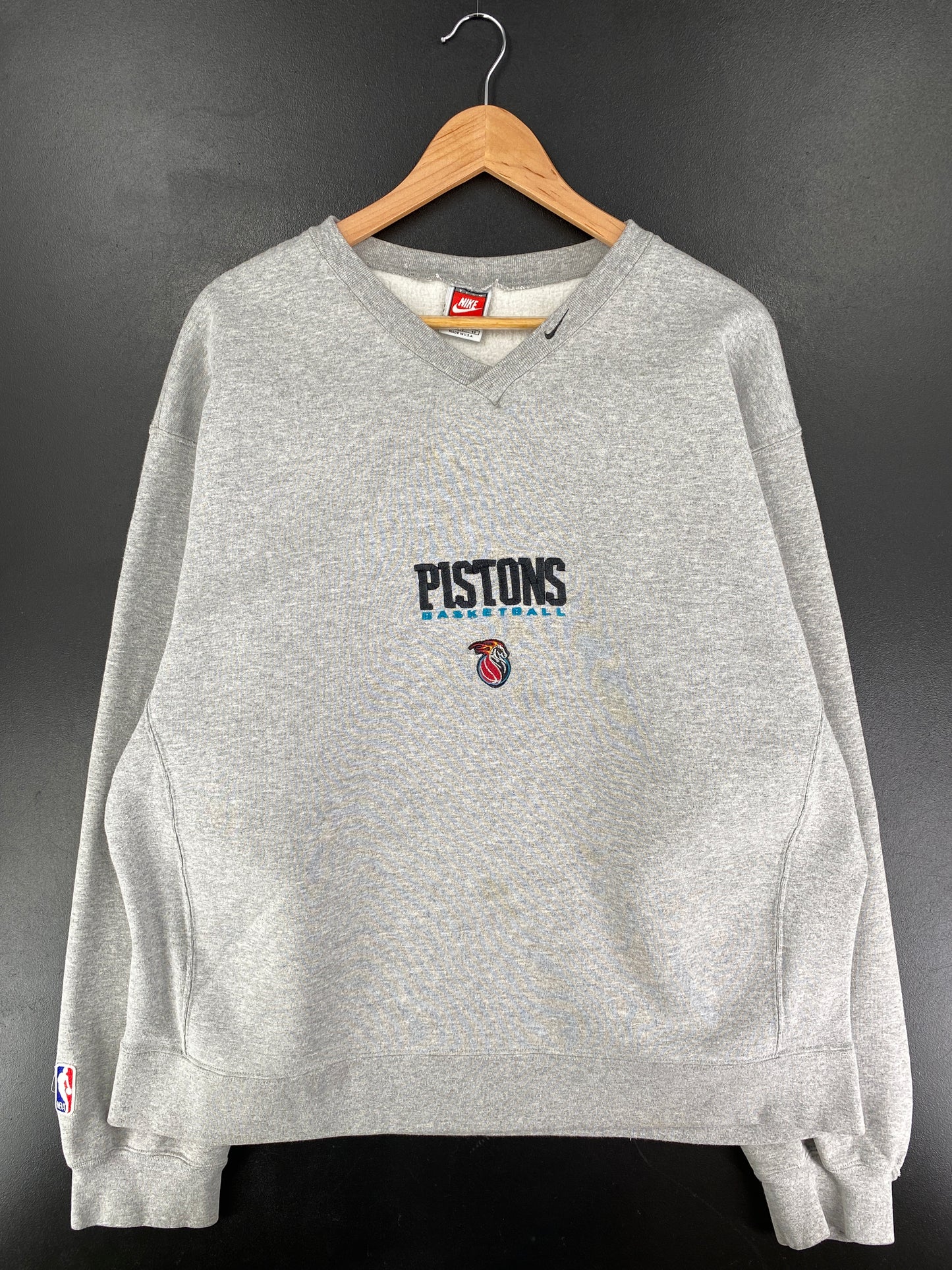 90's NIKE PISTONS Made in USA Size XL Vintage NBA Sweat-shirt / F3273S