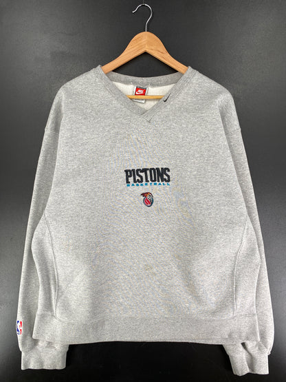 90's NIKE PISTONS Made in USA Size XL Vintage NBA Sweat-shirt / F3273S