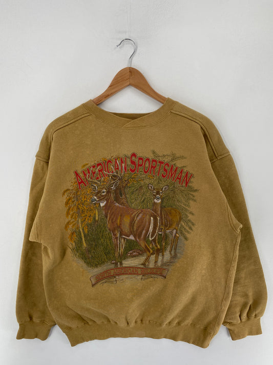 90's DEER Made in USA Size M Vintage Animal Sweat-Shirt / F4960S