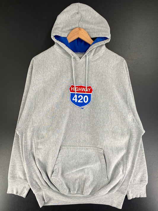 Vintage HIGHWAY 420 Size L Hoodie Sweat-shirt / F8829S