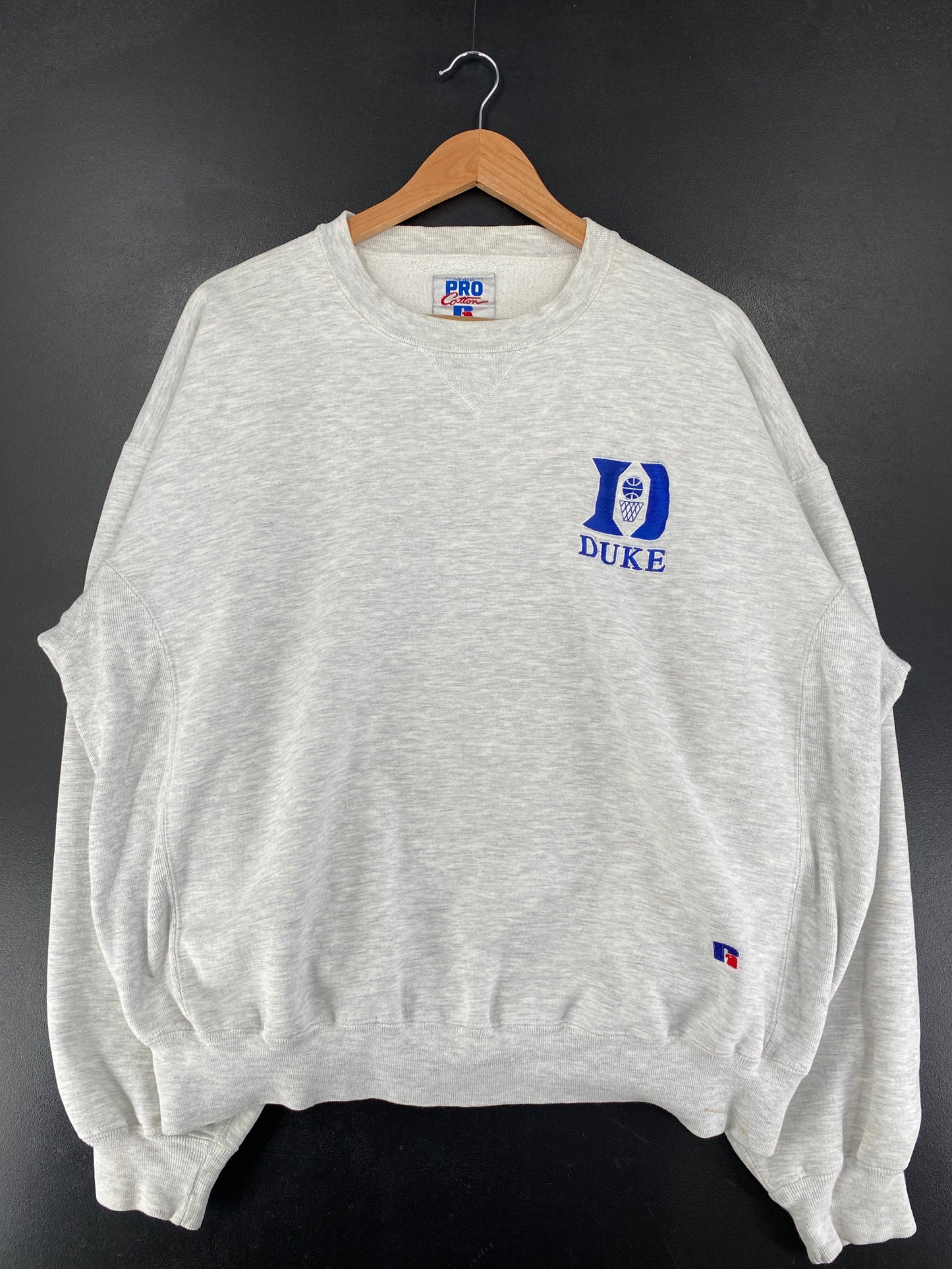 90's RUSSEL x DUKE BLUE DEVILS Made in USA Size XL Vintage College Sweat-Shirt / G134S