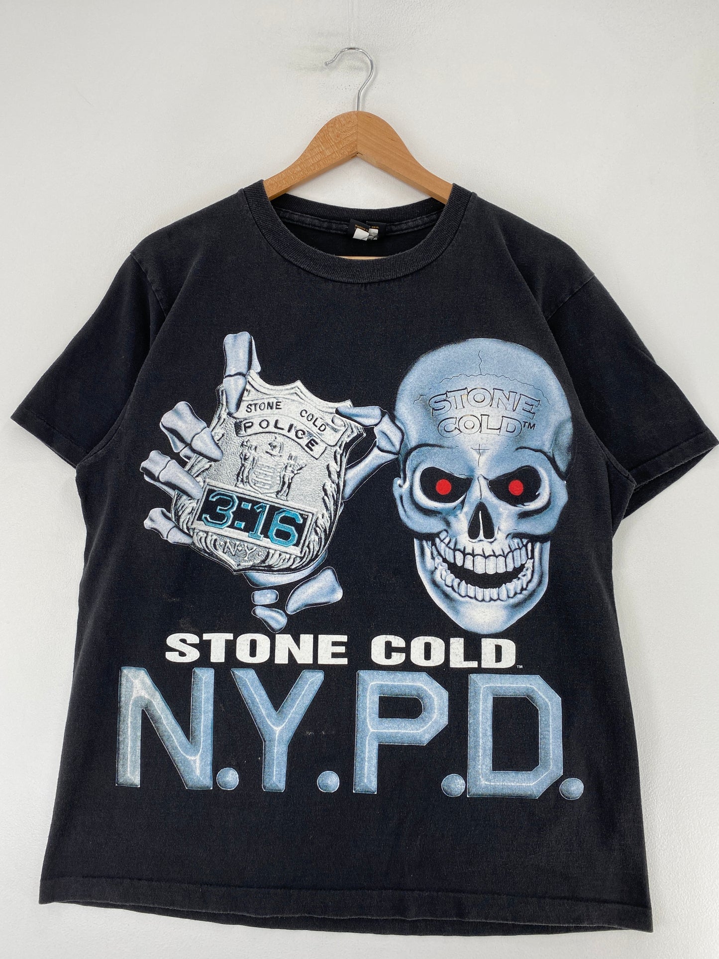 90's STONE COLD NYPD Made in USA Size L Vintage T- Shirt / G1141T