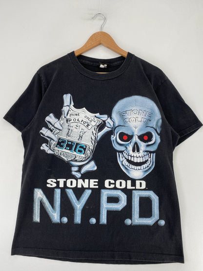 90's STONE COLD NYPD Made in USA Size L Vintage T- Shirt / G1141T