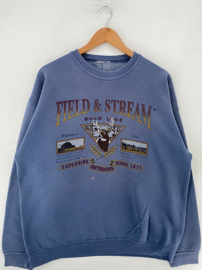 Vintage DEER Size No Tag (Approx.XL) Animal Sweat-Shirt / G6285S