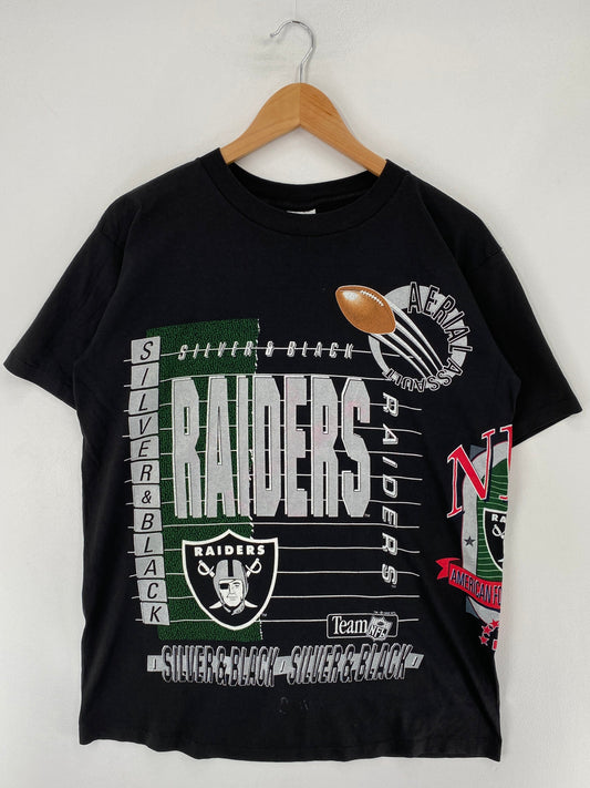 90's RAIDERS Mint Condition Made in USA Size L Vintage NFL T-Shirt / G3574T