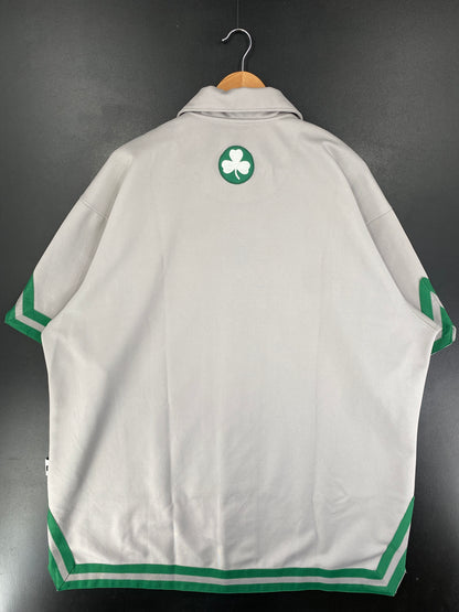 00' NIKE MINI SWOOSH BOSTON CELTICS Size XXL Vintage NBA Button-Down Shirt / G1775B