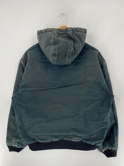 Vintage CARHARTT Size L Zip-Up Hoodie Duck Jacket / F5162J