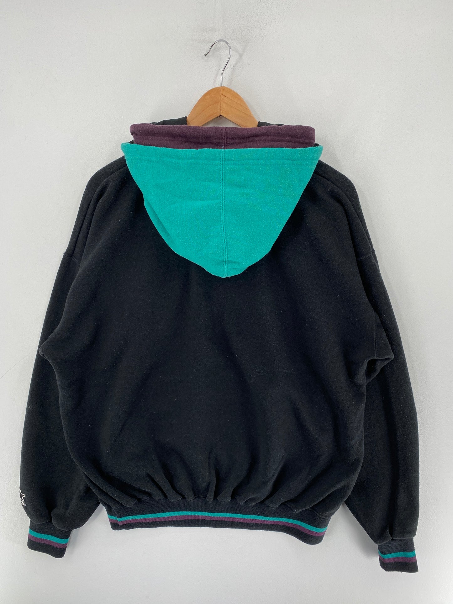 90’s STARTER x Mighty Ducks Size L NHL Double Hoodie Sweat-shirt / F4599S